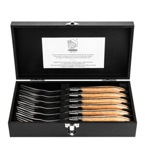 Laguiole Style de Vie Grillbestick gaffel 22 cm 6-pack Oak Stonewash