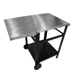 Sabor Napo avlastningsbord m/hjul 88x56x85 cm svart/borstad