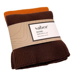 Sabor Home disktrasa 25x25 cm 2-pack brun/orange