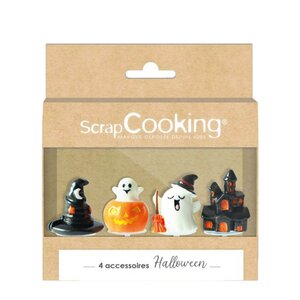 ScrapCooking Halloween tårtdekorationer 4-pack multi