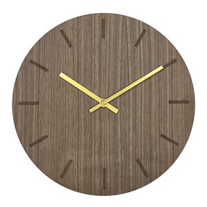 Hemverk Walnut väggklocka 28 cm valnöt med guldvisare