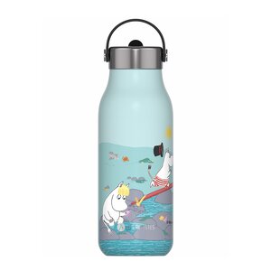 Les Artistes Bottle Up Mumin termosflaska 1 L Playing on the beach blue