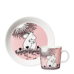 MoominArabia Mumin servisset mugg och assiett Kärlek rosa