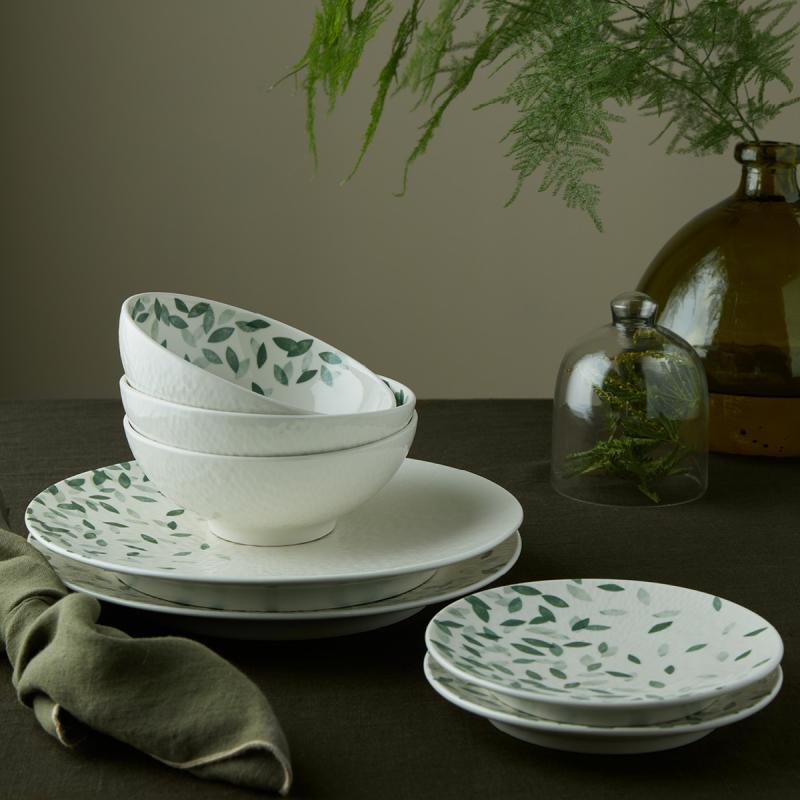 Denby Greenhouse skål 17 cm vit/grön