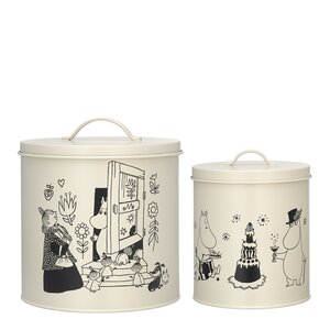 Muurla Moomin for Pets burk 2-pack mumin 80 år benvit/svart