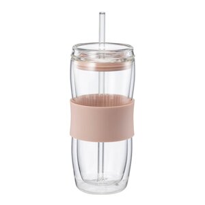 Modern House Sipster dubbelväggat dricksglas 50 cl klar dammrosa