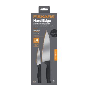 Fiskars Hard Edge Knivset Stor Kockkniv & Grönsakskniv 2 delar
