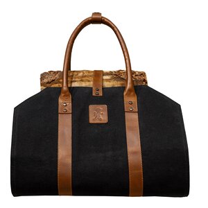 SOLSTICKAN Canvas vedkorg 100×42 cm svart