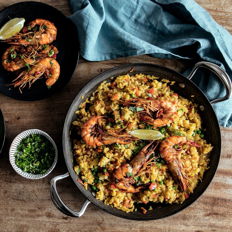 Samuel Groves Carbon Steel paellapanna i kolstål 30 cm