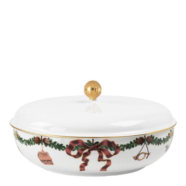 Star Fluted Christmas Skål med Lock 21 cm