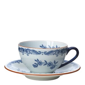 Rörstrand Ostindia Kaffekopp med Fat 16 cl blå