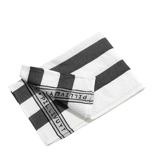 Pillivuyt Kökshandduk 90x60 cm breda ränder svart/vit