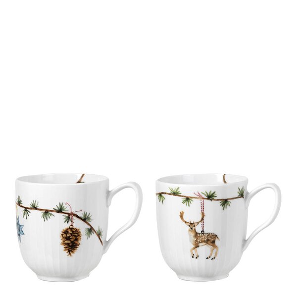 Kähler Hammershøi Christmas mugg 2020+2021 set 2 delar 33 cl vit