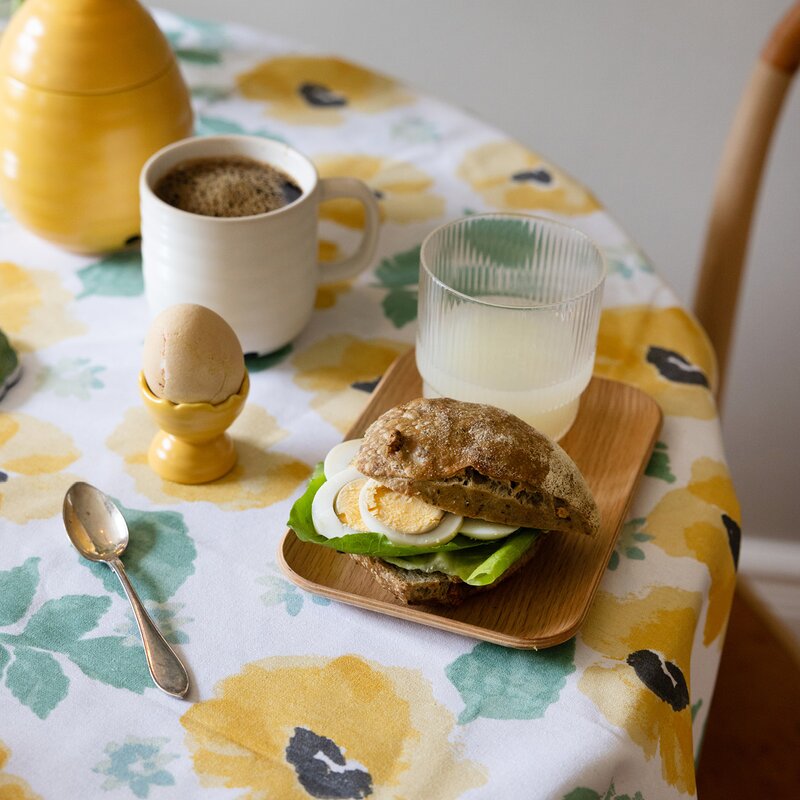 Sagaform Eden rund vaxad duk 180 cm gul mix