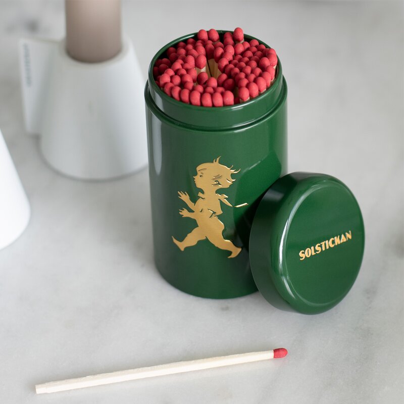 SOLSTICKAN Tändsticksrör 10 cm Grön/Guld