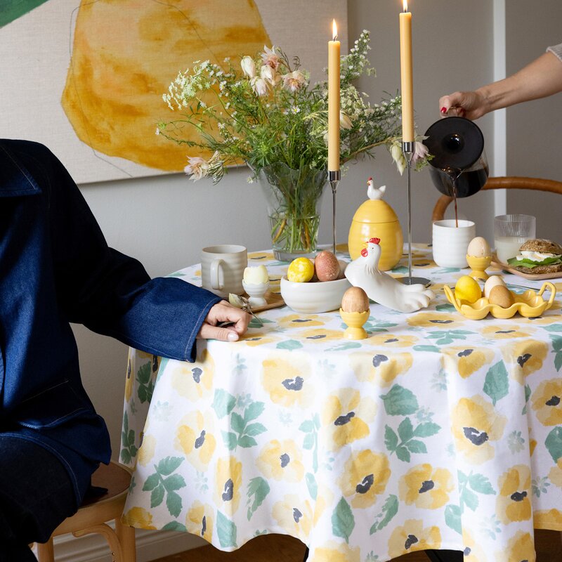 Sagaform Eden rund vaxad duk 180 cm gul mix