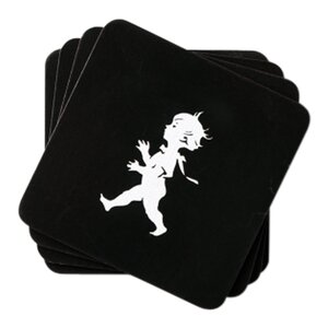 SOLSTICKAN Glasunderlägg 10x10 cm 4-pack Svart