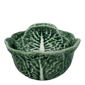 Bordallo Pinheiro Cabbage skål med lock 13,5 cm 20 cl kålgrön