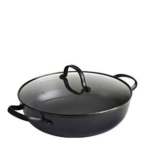 Satake Gjutjärnskastrull med Honeycomb keramisk beläggning och glaslock 26 cm