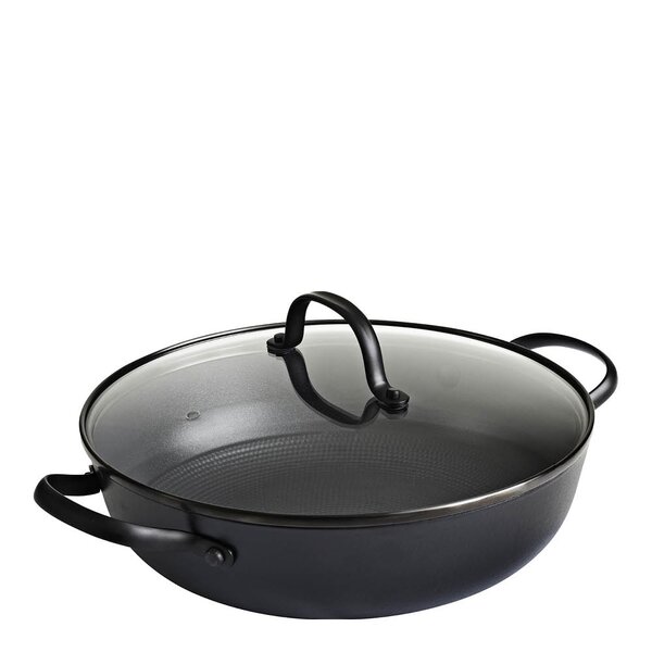 Satake Gjutjärnskastrull med Honeycomb keramisk beläggning och glaslock 26 cm