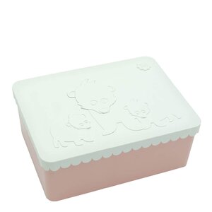 Blafre Björn matlåda plast tre fack 14x19 cm vit/rosa