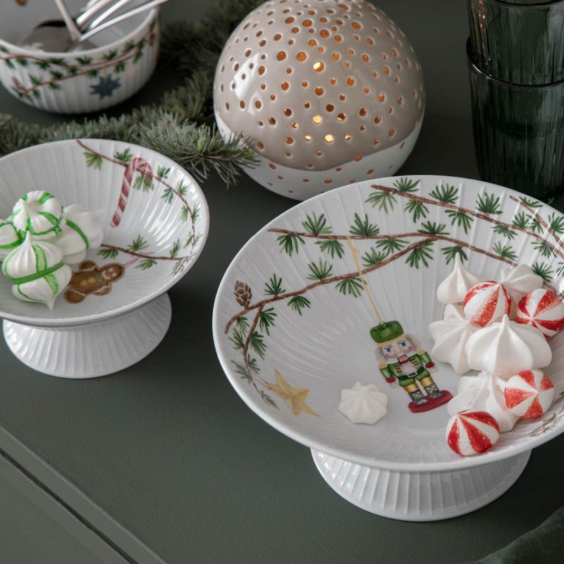 Kähler Hammershøi Christmas Serveringsskål på fot 23 cm Vit