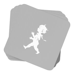 SOLSTICKAN Glasunderlägg 10x10 cm 4-pack Grå