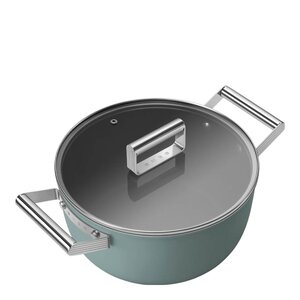 SMEG gryta 24 cm 5,4 L keramisk emerald green