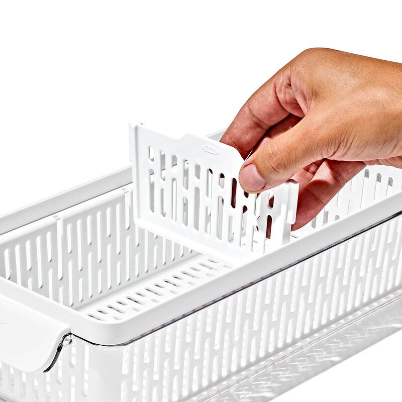 Oxo Förvaringslåda för kylskåp 37x9,5 cm klar/vit