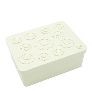 Blafre Blomma matlåda plast tre fack 14x19 cm beige