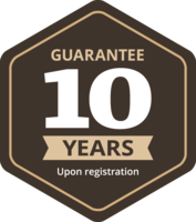 Etikett för 10 års garanti vid registrering hos Moccamaster