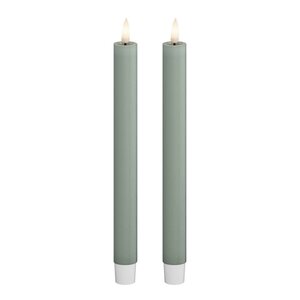 DeluxeHomeart LED kronljus 2,2 x 24 cm 2-pack salviagrön