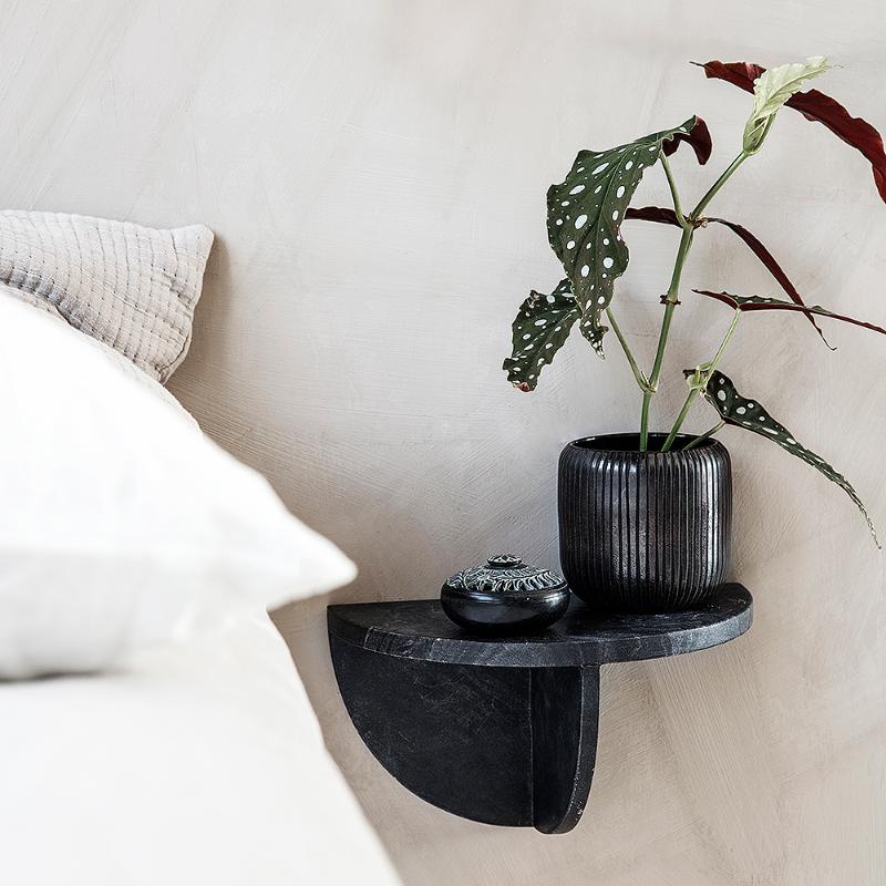 House Doctor Mega vägghylla i marmor 18x36 cm svart marmor