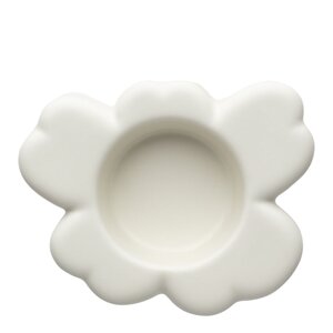 Marimekko Unikko värmeljushållare 10 cm blomformad matt vit