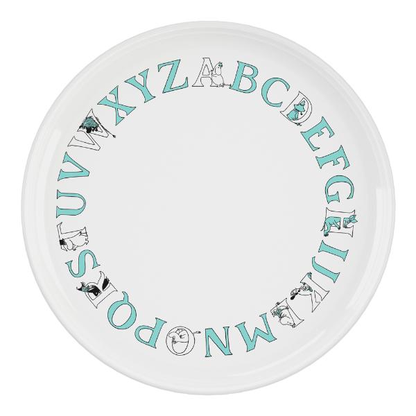 Moomin ABC Tallrik 20 cm Vit/Turqouise