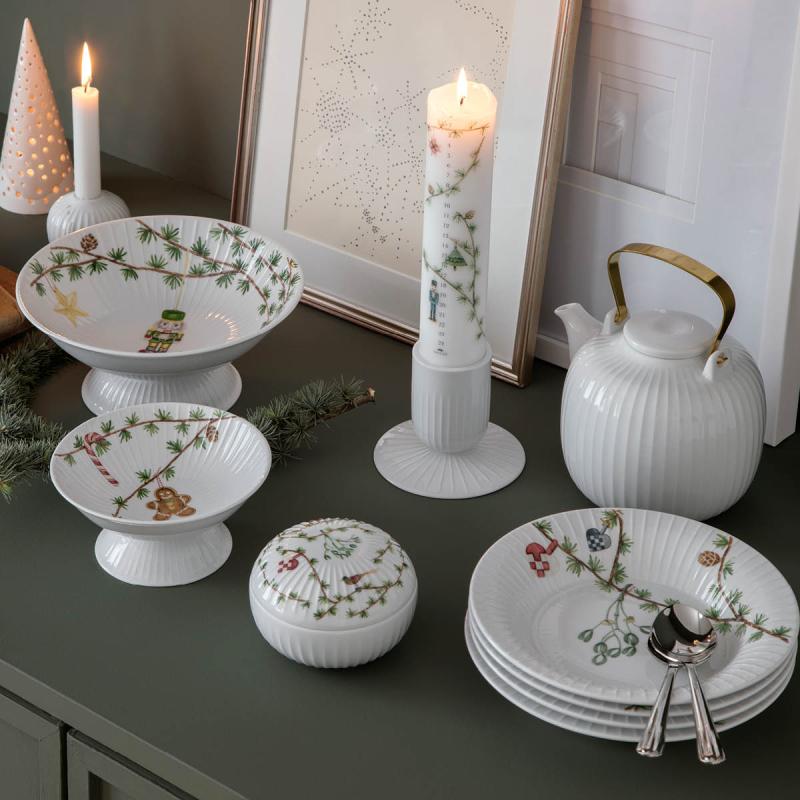 Kähler Hammershøi Christmas Serveringsskål på fot 23 cm Vit