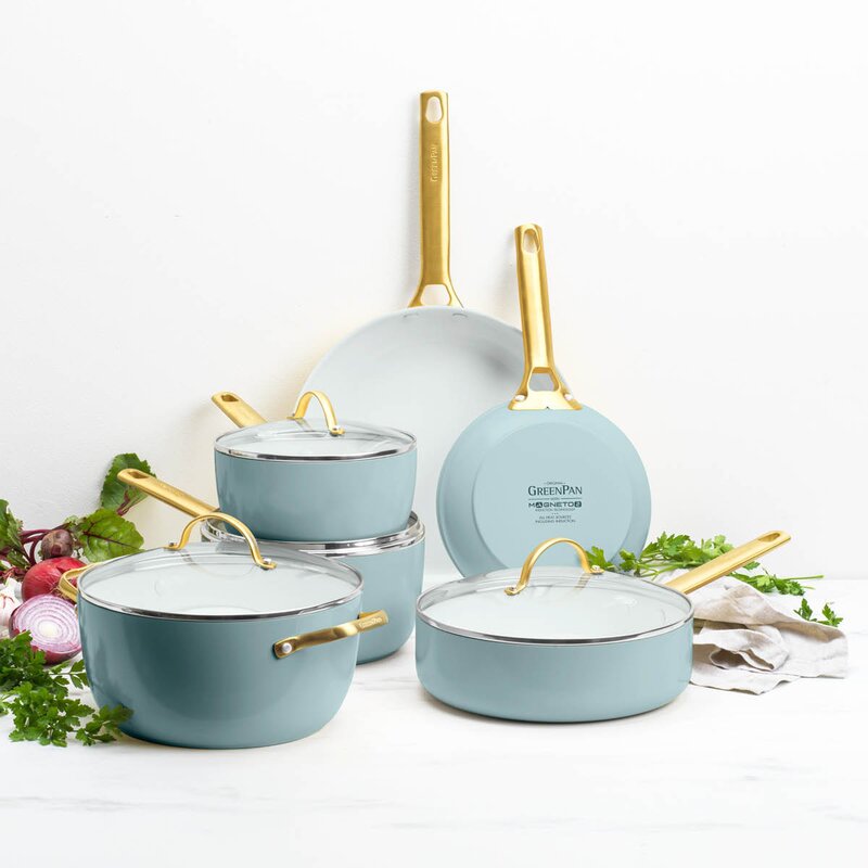 GreenPan Padova Reserve keramisk stekpanna 2 delar 20+26 cm Smokey Blue