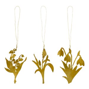 House Doctor Lilly påskpynt hänge 3-pack antik mässing