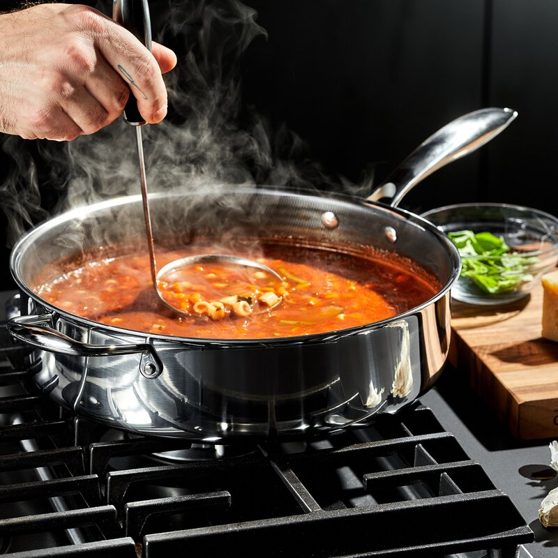 Hexclad Hybrid traktörpanna med lock 30 cm 5 L