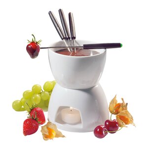 Cilio Chokladfondue set 6 delar vit