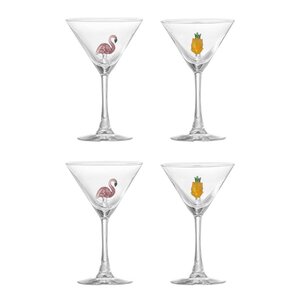 Bloomingville Misa cocktailglas 17 cl 4-pack flamingo/ananas