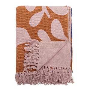 Bloomingville Atle pläd 160x130 cm brun/rosa