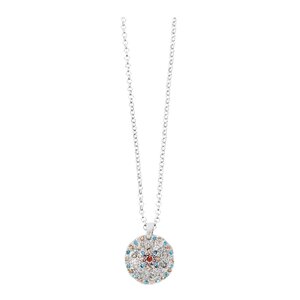 A&C Oslo Vibrance halsband kort med runt hänge silver/multi