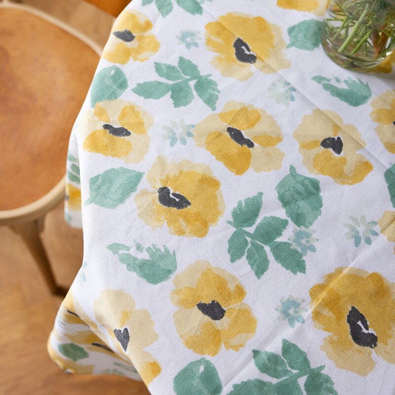 Sagaform Eden rund vaxad duk 180 cm gul mix