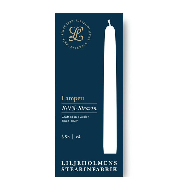Liljeholmens Lampettljus 18,6 cm 4-pack vit