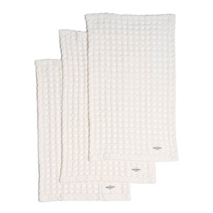 The Organic Company Big Waffle tvättlapp 25x40 cm 3-pack naturvit