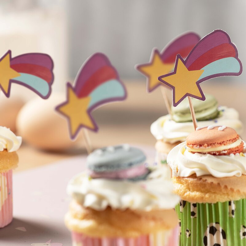Modern House Chic kids tårtdekoration 12-pack stjärna multi