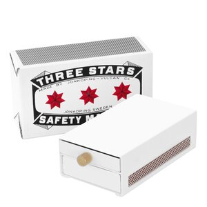 SOLSTICKAN Three Stars Tändsticksfodral Stor Vit