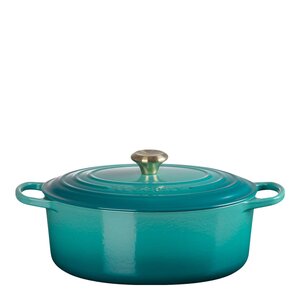 Le Creuset Signature gjutjärnsgryta oval 31 cm 6,3 L Bleu Riviera