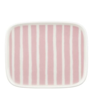 Marimekko Piccolo assiett rektangulär 15x12 cm vit/rosa